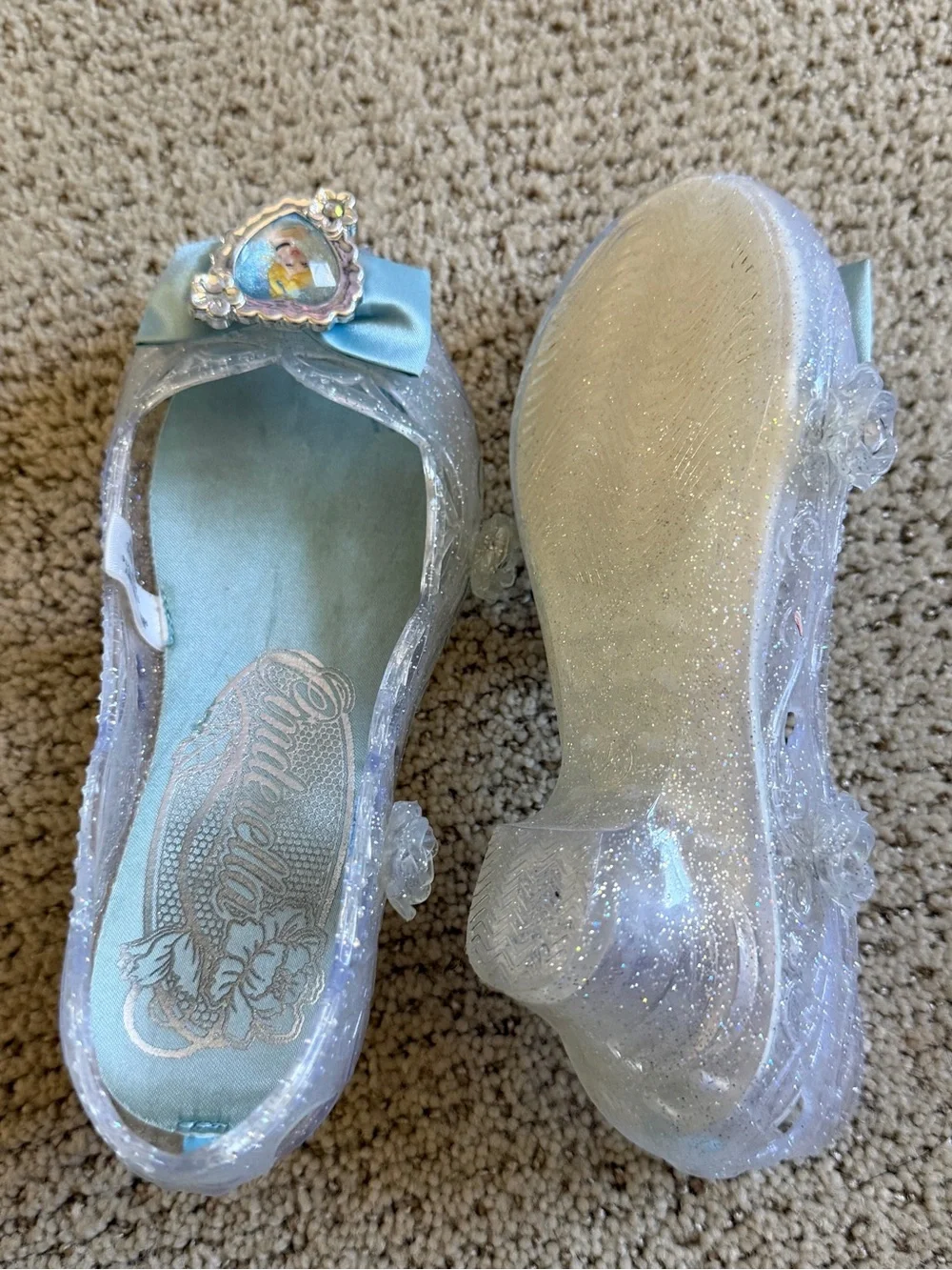 Cinderella Glitter Blue Bow Dress Shoes for Kids